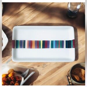 Havana Colorful Striped Rectangular Serving Platter